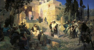  taken Oil Painting - a depiction of jesus and the woman taken in adultery Vasily Polenov religious Christian